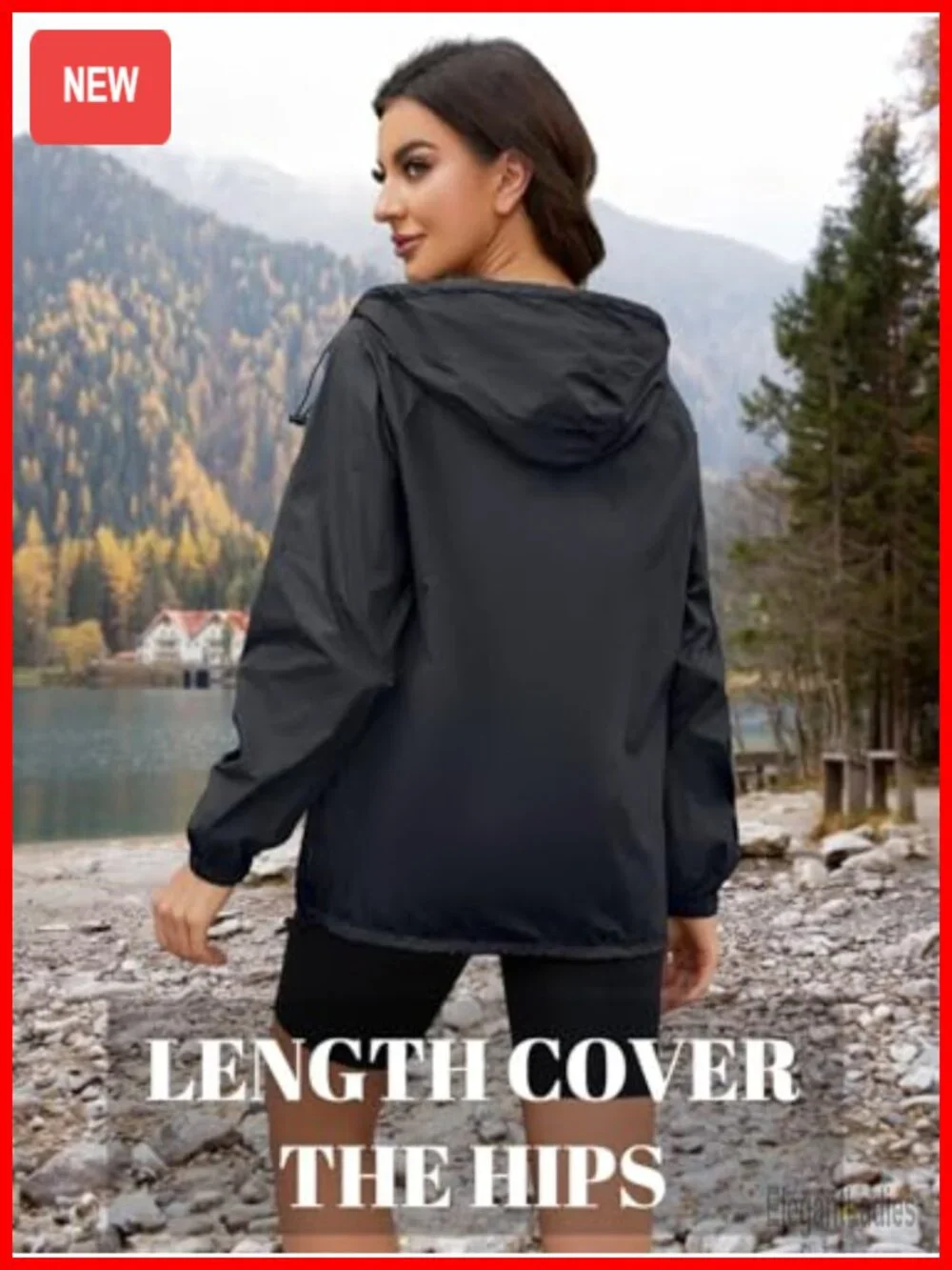 Lightweight Packable Rain Jacket Women Waterproof Windbreaker Outdoor